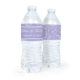 Personalized Wedding Filigree Water Bottle Sticker Labels (5 Labels)