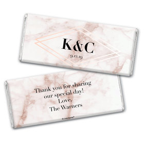 Personalized Wedding Geometric Marble Chocolate Bar Wrappers