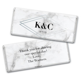 Personalized Wedding Geometric Marble Chocolate Bar Wrappers