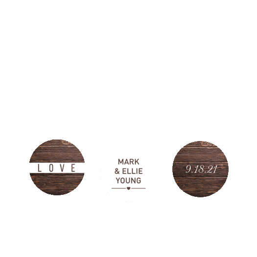 Personalized Wedding Rustic Love 3/4" Stickers for Hershey's Kisses