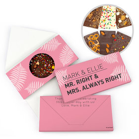 Personalized Wedding Mr. And Mrs. Right Gourmet Infused Belgian Chocolate Bars (3.5oz)