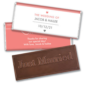 Personalized Wedding Everlasting Love Embossed Chocolate Bar & Wrapper