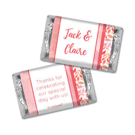 Personalized Wedding Lovely Leaves Hershey's Miniatures Wrappers Only