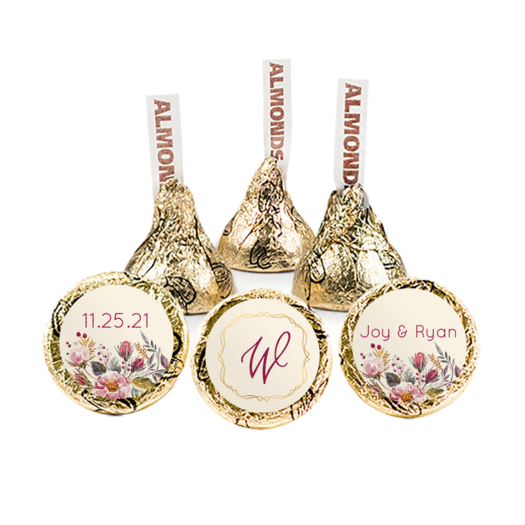 Personalized Wedding Blooming Bouquet Hershey's Kisses - pack of 50