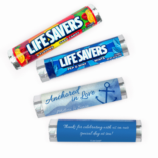 Personalized Wedding Anchored in Love Lifesavers Rolls (20 Rolls)
