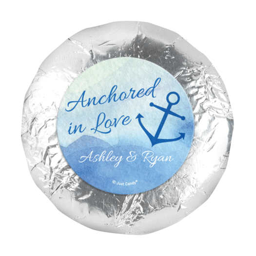 Personalized Wedding Anchored in Love 1.25" Stickers (48 Stickers)