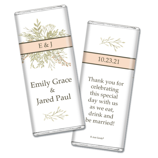 Personalized Wedding Wildflower Bouquet Chocolate Bar Wrappers