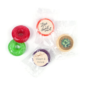 Personalized Wedding Sweet Burlap LifeSavers 5 Flavor Hard Candy