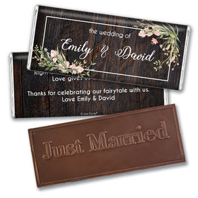 Personalized Wedding Rustic Romance Embossed Chocolate Bar & Wrapper