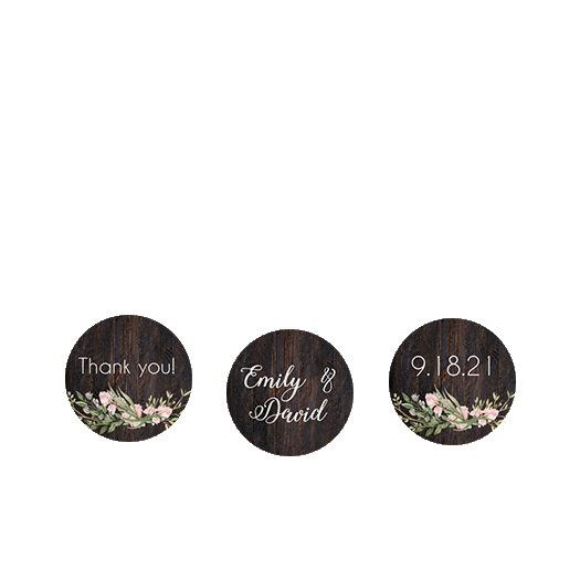 Personalized Wedding Rustic Romance 3/4" Stickers for Hershey's Kisses