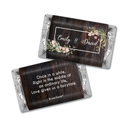 Personalized Wedding Rustic Romance Hershey's Miniatures Wrappers Only