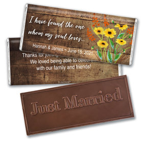 Personalized Wedding Painted Flowers Embossed Chocolate Bar & Wrapper