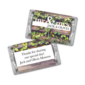Personalized Wedding Mr. & Mrs. Rustic Hershey's Miniatures Wrappers Only