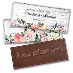 Personalized Wedding Elegant Arrangement Embossed Chocolate Bar & Wrapper