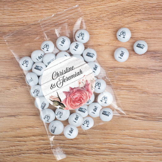 Personalized Wedding Elegant Arrangement Candy Bag with JC Chocolate Minis
