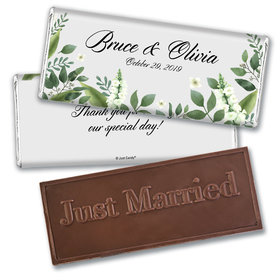 Personalized Wedding Botanical Garden Embossed Chocolate Bar