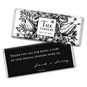 Personalized Wedding Ornamental Botanicals Chocolate Bar Wrappers