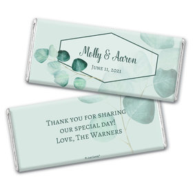 Personalized Wedding Peaceful Eucalyptus Chocolate Bar Wrappers