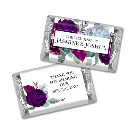 Personalized Wedding Elegant Botanical Hershey's Miniatures Wrappers Only