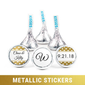 Personalized Metallic Wedding Polka Dots Hershey's Kisses - pack of 50