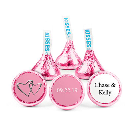 Personalized Wedding Linked Hearts Hershey's Kisses - pack of 50