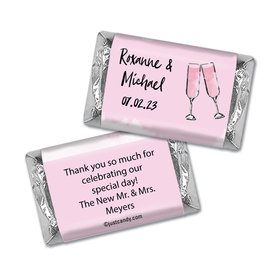 Personalized Champagne Wedding Celebration Pink Hershey's Miniatures Wrappers Only