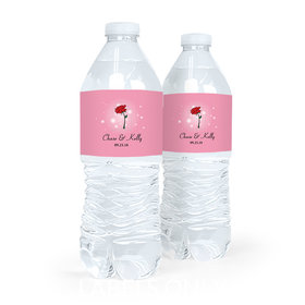 Personalized Wedding Rose Water Bottle Labels (5 Labels)