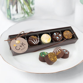 Personalized Wedding Seashore Gourmet Chocolate Truffle Gift Box (5 Truffles)