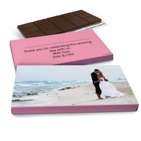 Deluxe Personalized Wedding Full Photo Belgian Chocolate Bar in Gift Box (3oz Bar)
