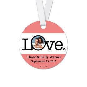 Personalized Round Wedding Circle Photo Favor Gift Tags (20 Pack)