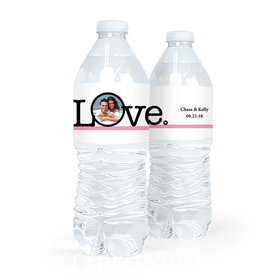Personalized Wedding Circle Photo Water Bottle Labels (5 Labels)