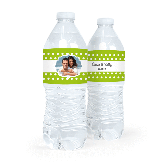 Personalized Wedding Polka Dots Water Bottle Labels (5 Labels)