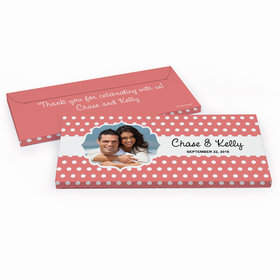 Deluxe Personalized Wedding Polka Dots Framed Photo Hershey's Chocolate Bar in Gift Box
