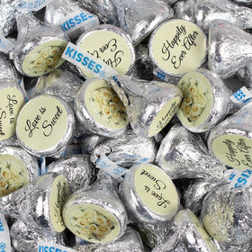 Assembled White Roses Wedding Hershey's Kisses Candy 100ct