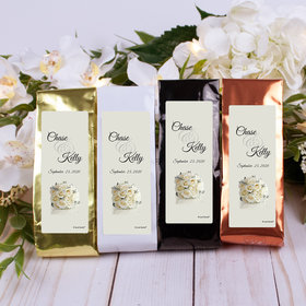 Personalized Wedding Colombian Coffee - White Roses
