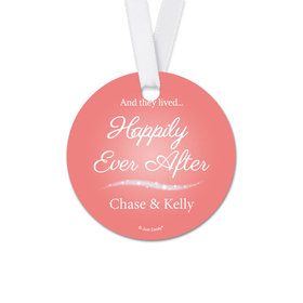 Personalized Round Happily Ever After Wedding Favor Gift Tags (20 Pack)
