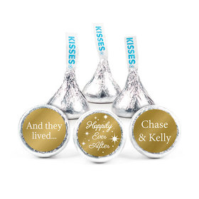 Personalized Metallic Wedding Happily Ever After Hershey's Kisses - pack of 50