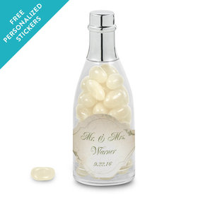 Wedding Favor Personalized Champagne Bottle Monogram and Leaves (25 Pack)