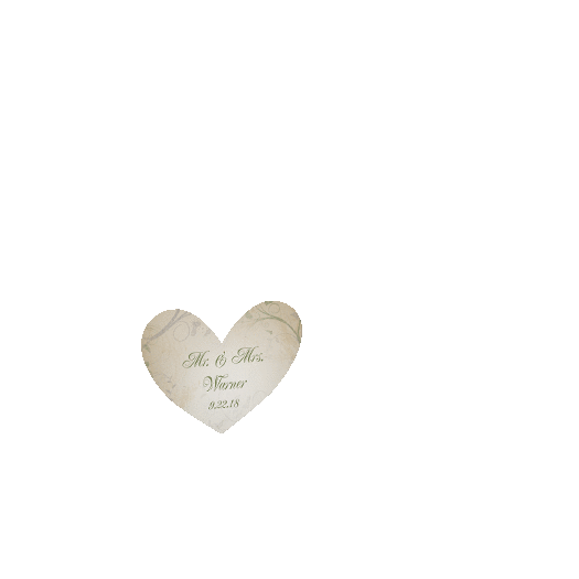 Personalized Wedding Monogram Leaves Swirls Sticker for Heart Jar