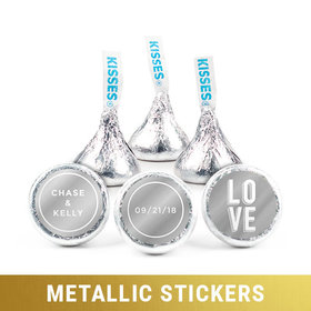 Personalized Metallic Wedding Bold Love Hershey's Kisses - pack of 50
