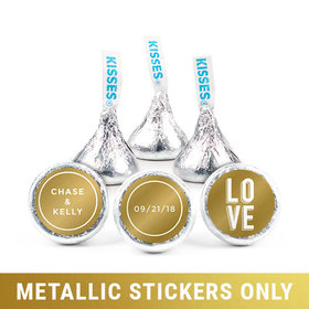 Personalized Metallic Wedding Bold Love 3/4" Stickers (108 Stickers)