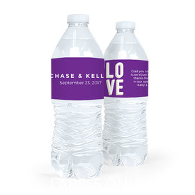 Personalized Wedding Bold Love Water Bottle Sticker Labels (5 Labels)
