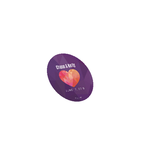 Personalized Wedding Purple Heart 2" Sticker for Small Mason Jar