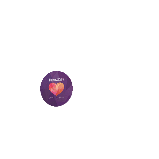 Personalized Wedding Purple Heart 1.25" Sticker for Swing Top Jar