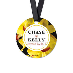 Personalized Round Bloom Wedding Favor Gift Tags (20 Pack)