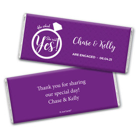 Engagement Party Favor Personalized Chocolate Bar Wrappers She Said Yes! Ring