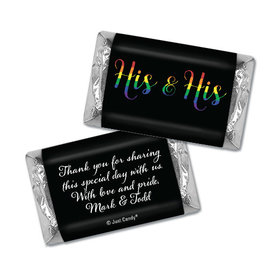 Personalized Gay Wedding His & His Rainbow Hershey's Miniatures