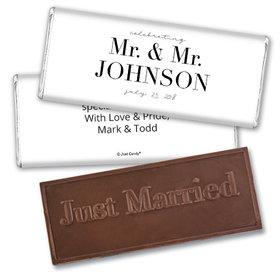 Personalized Gay Wedding To Have & to Hold Embossed Chocolate Bar