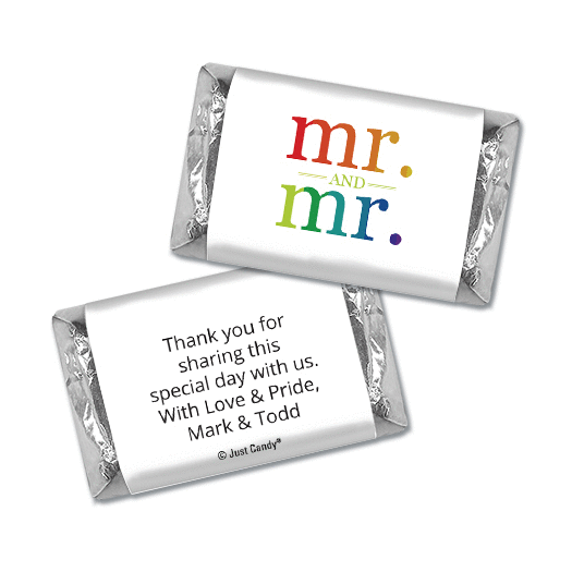 Personalized Gay Wedding Mr. & Mr. Rainbow Hershey's Miniatures