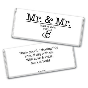 Personalized Gay Wedding Mr. & Mr. Chocolate Bar & Wrapper